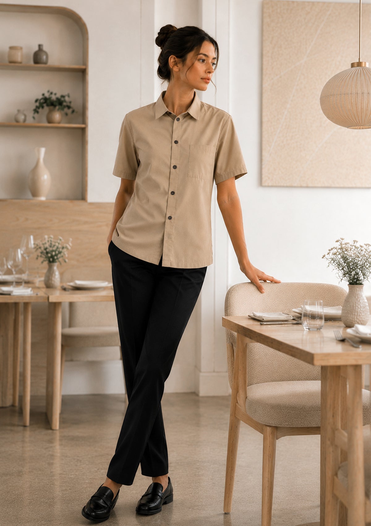 Camicia a Maniche Corte con Vestibilità Rilassata Unisex