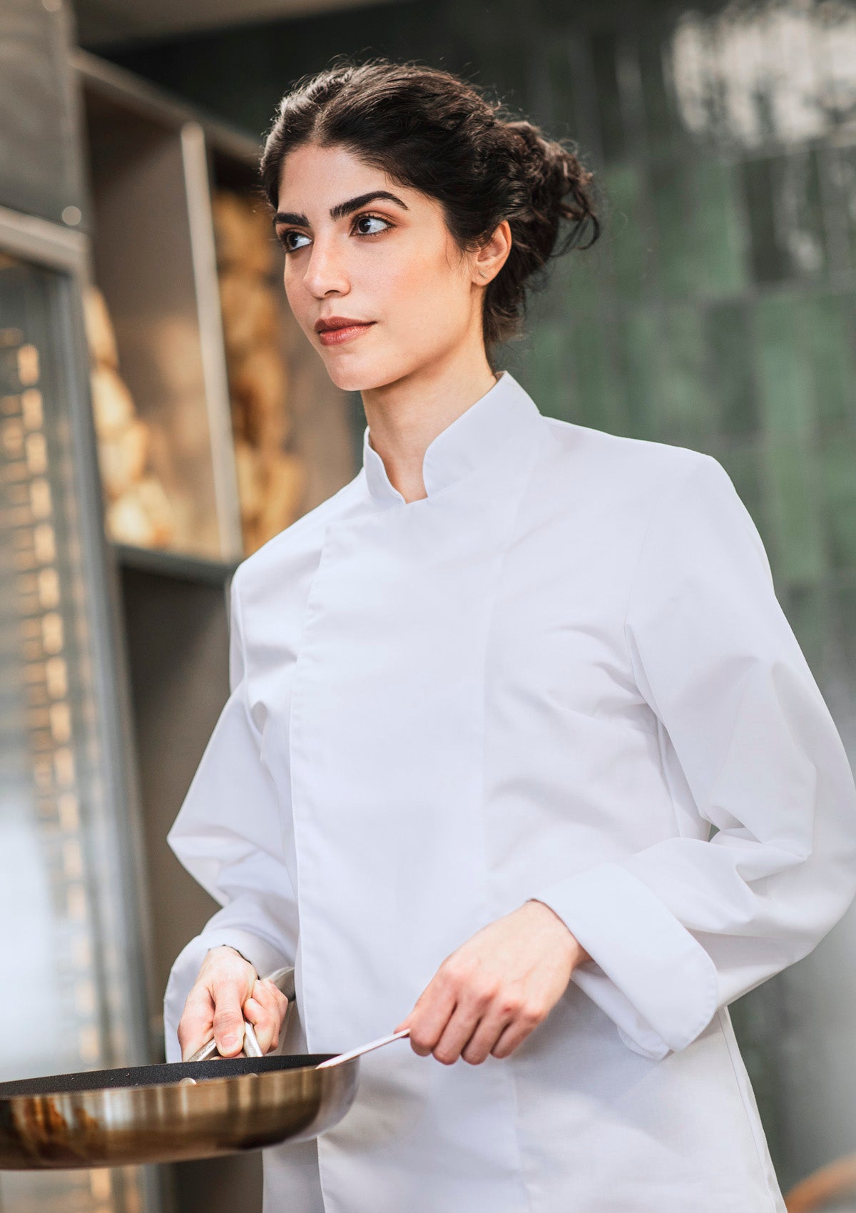 Giacca da Chef Donna Sfiancata Doppiopetto Maniche Lunghe | Segers