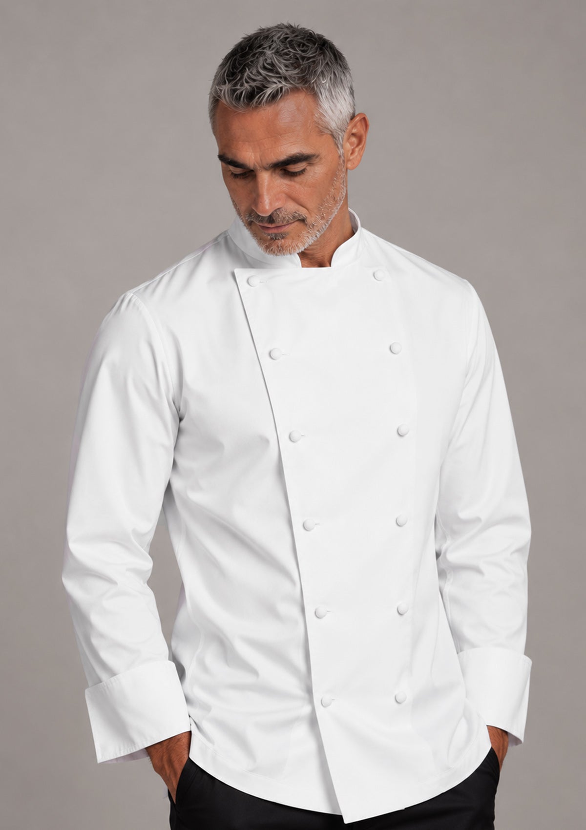 Giacca da Chef da Uomo Taglio Francese a Maniche Lunghe