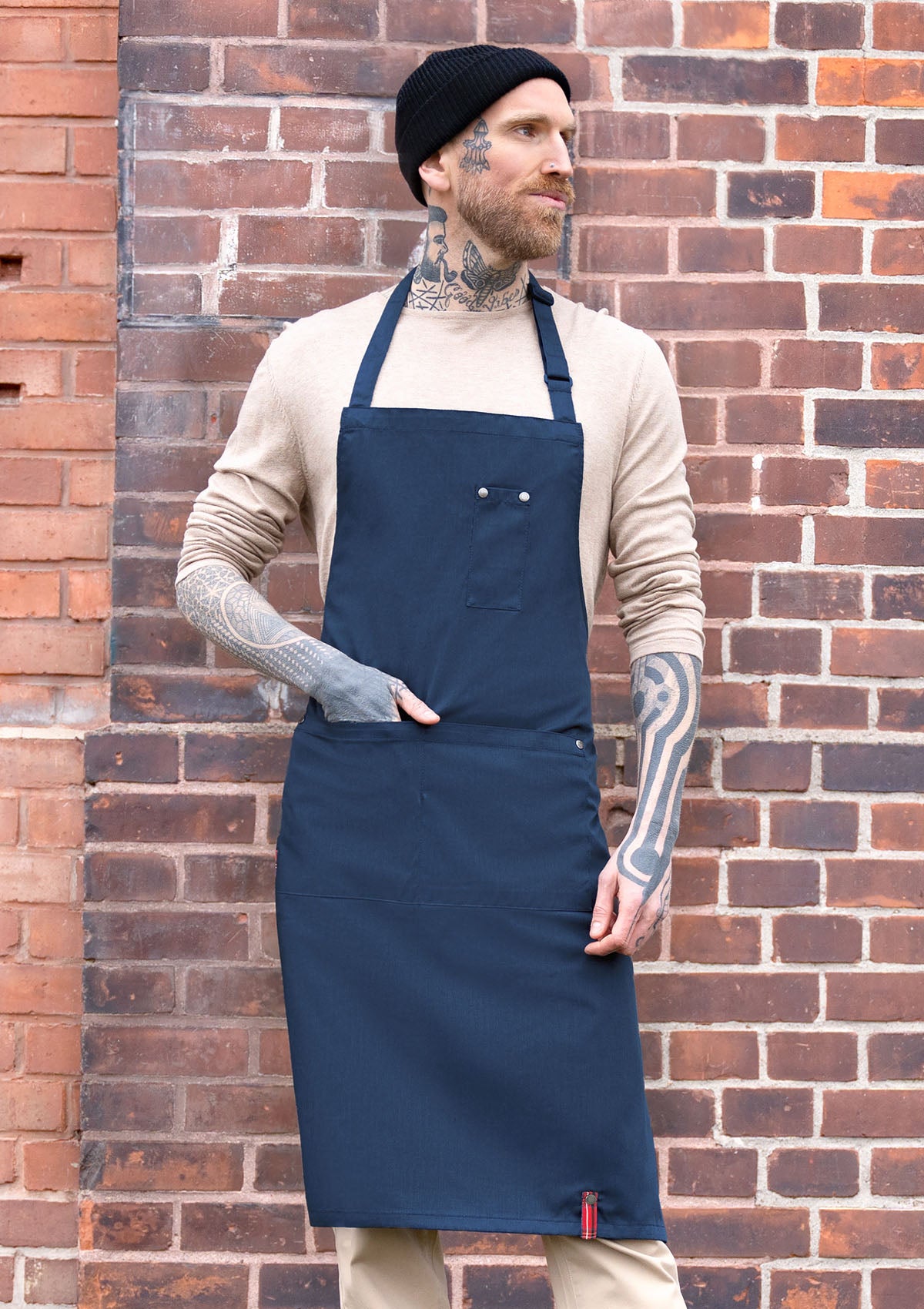 Grembiule con Pettorina, Fibbia e Tasche ROCK CHEF® Unisex (Sostenibile)