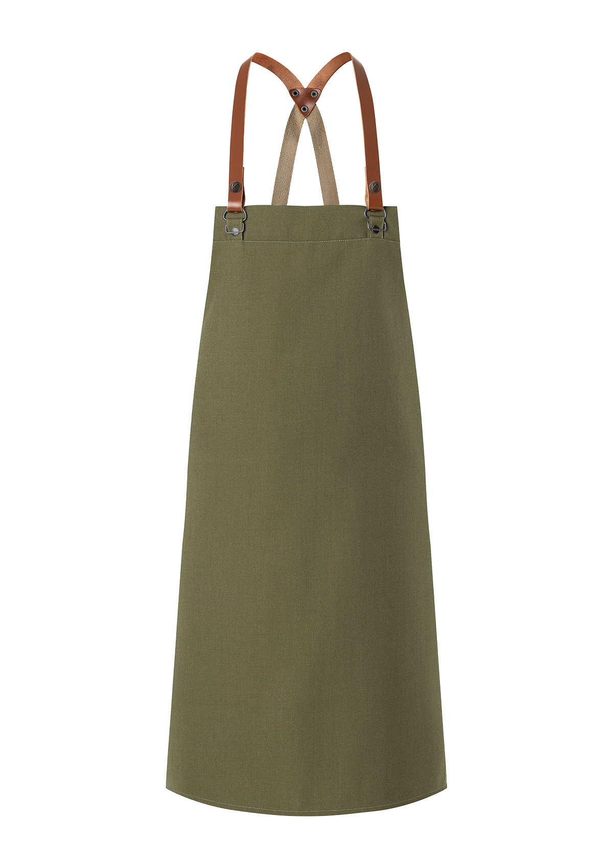 Grembiule a Pettorina con Bretelle in Pelle Green-Generation Unisex