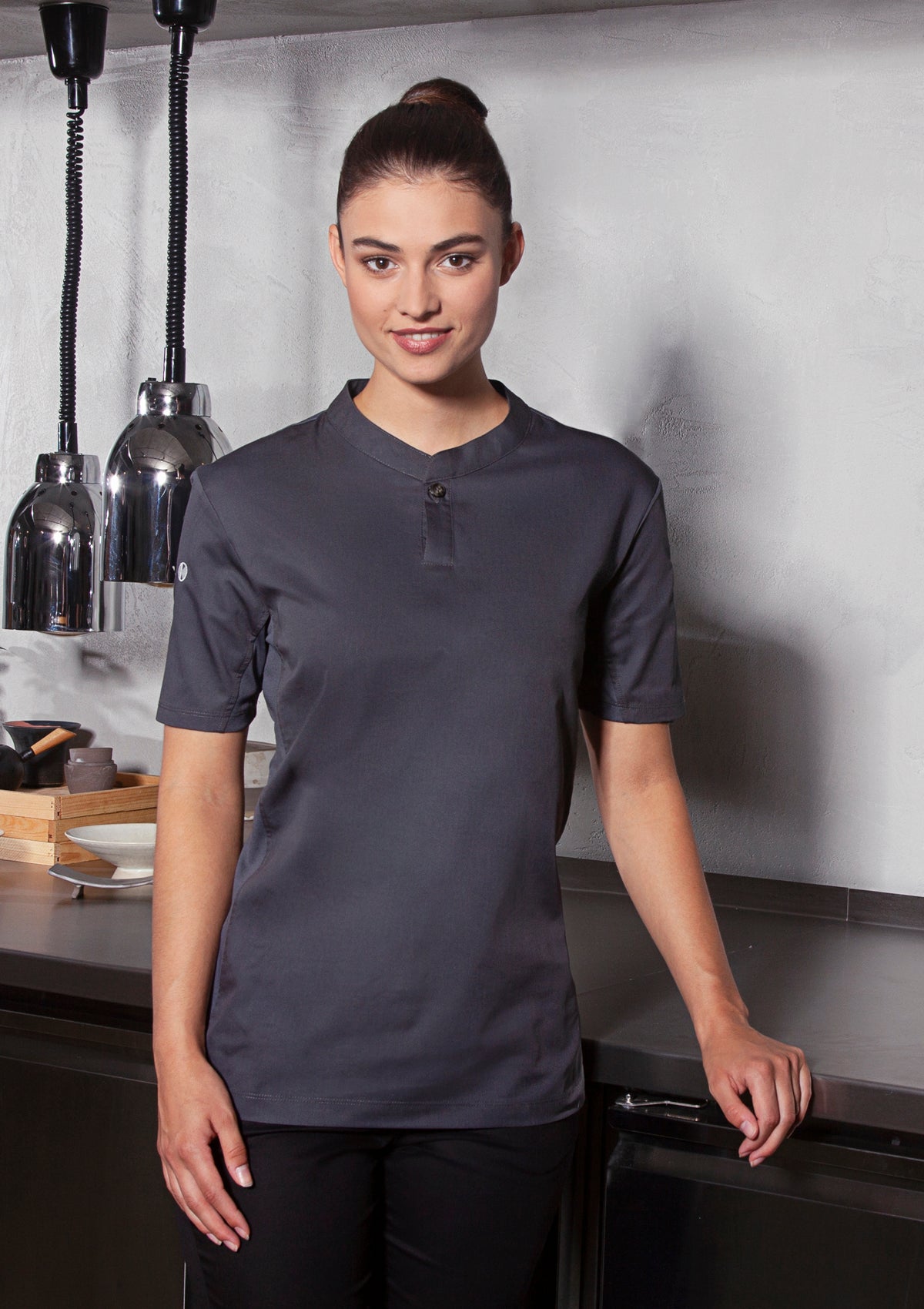 Camicia da Chef Donna Performance Slim-Fit Maniche Corte