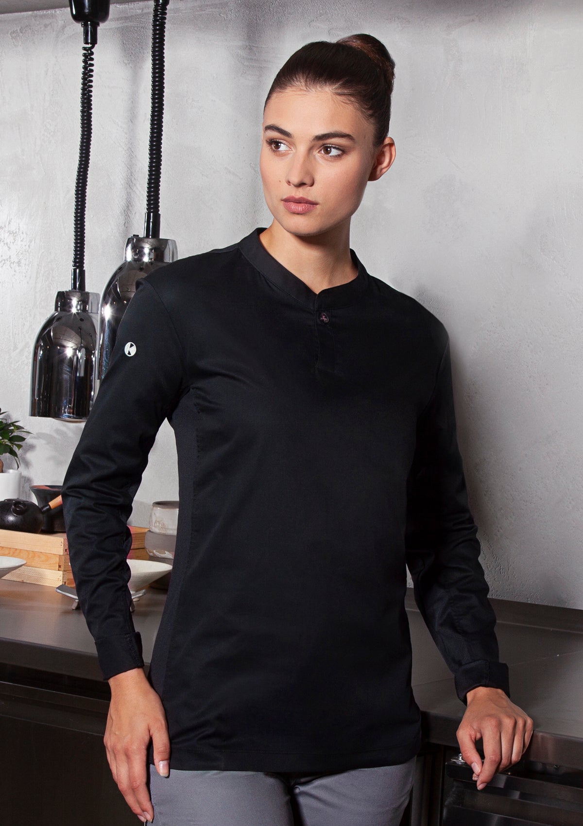 Camicia da Chef Donna Performance Slim-Fit Maniche Lunghe
