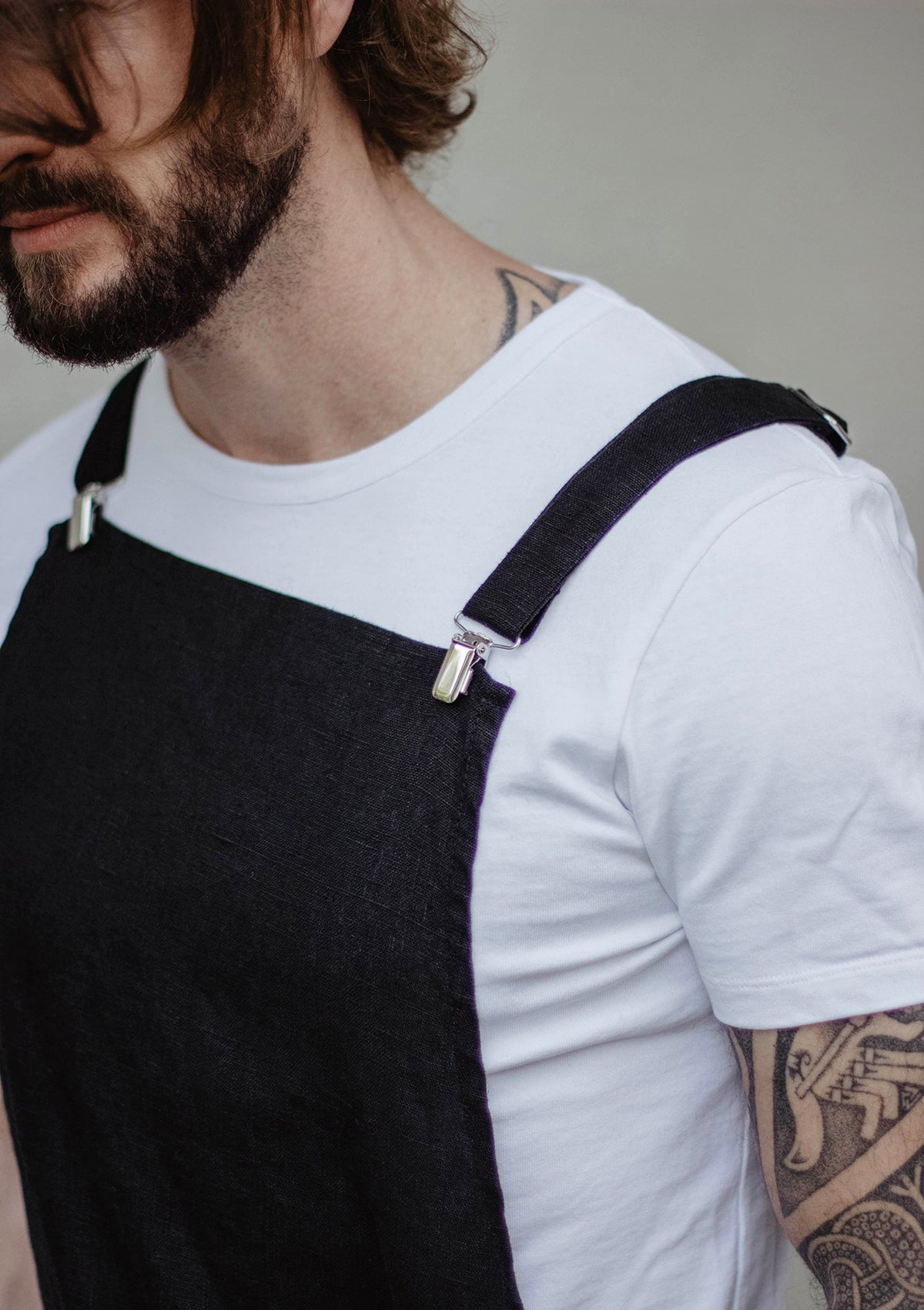 Grembiule a Pettorina Marseilles in Lino Lavato Unisex