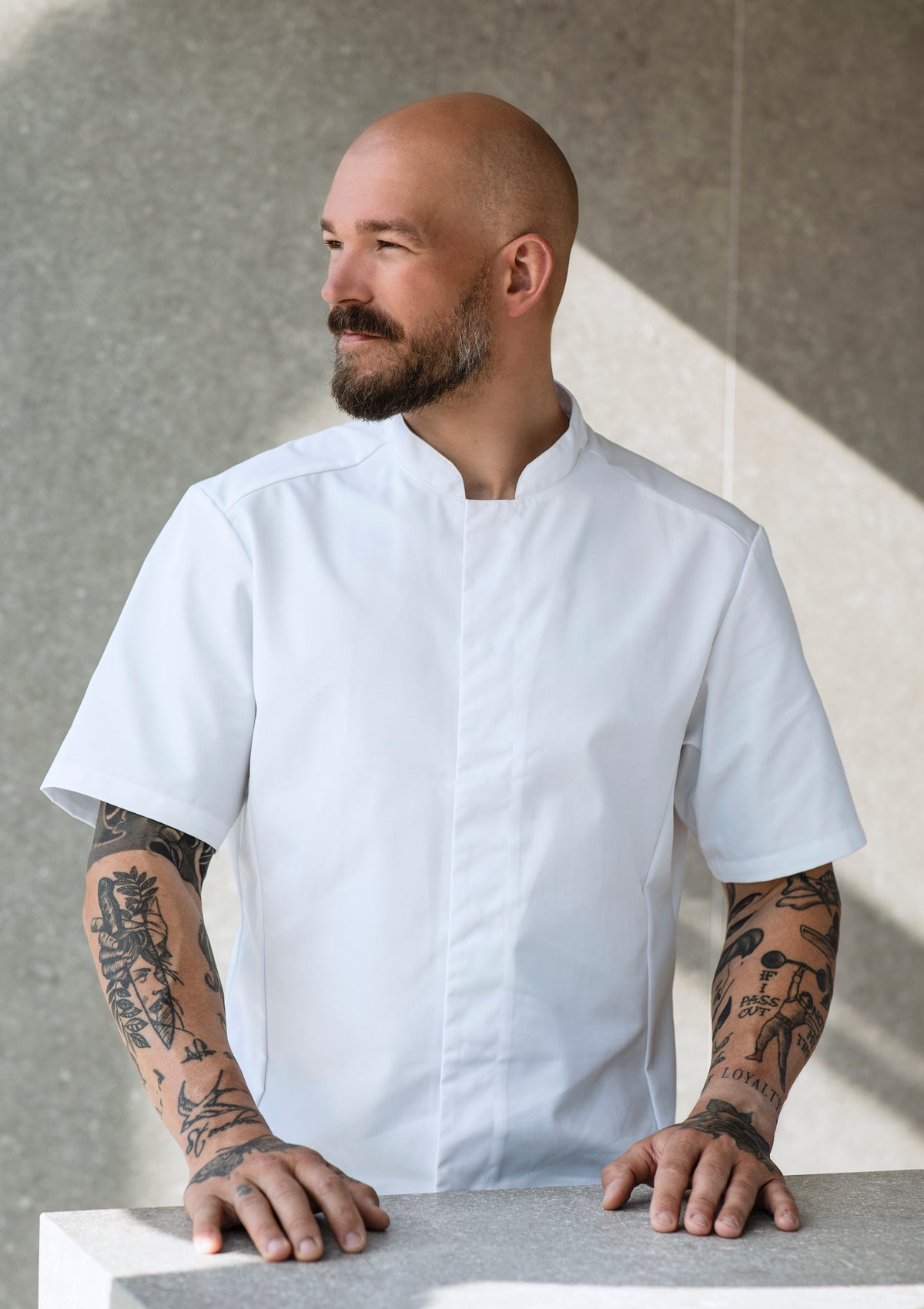 Camicia da Chef Slim-Fit Uomo Maniche Corte
