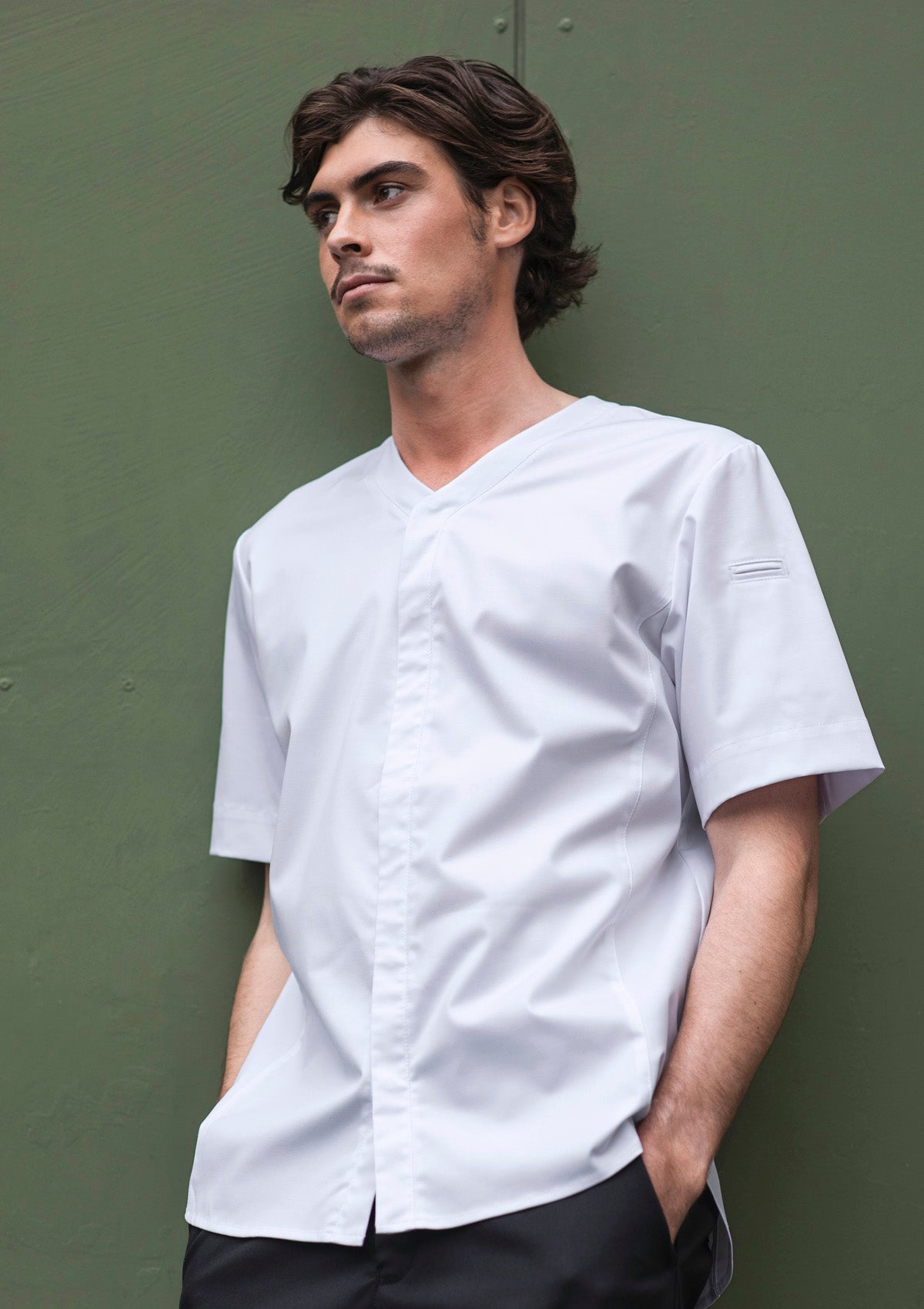 Giacca da Chef con Scollo a V Stretch Unisex