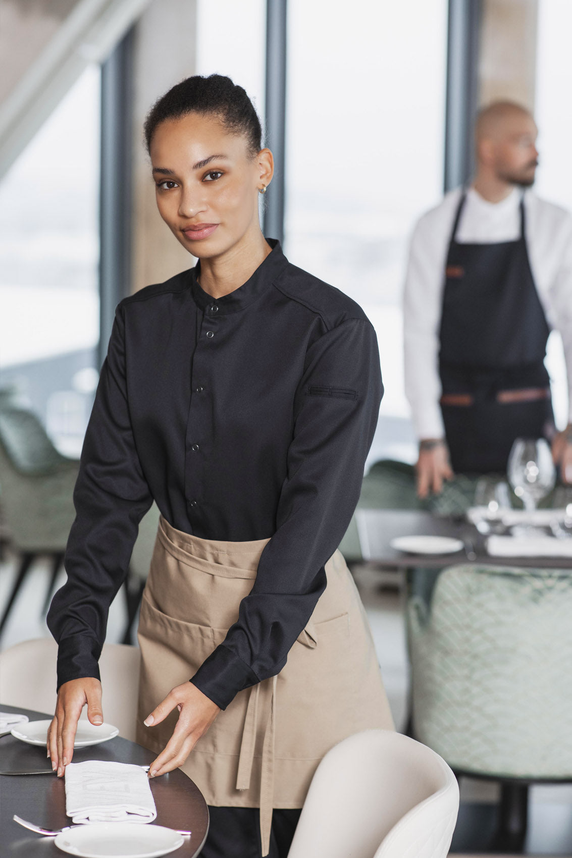 Camicia da Chef Ibrida Elegante Smart Unisex Maniche Lunghe