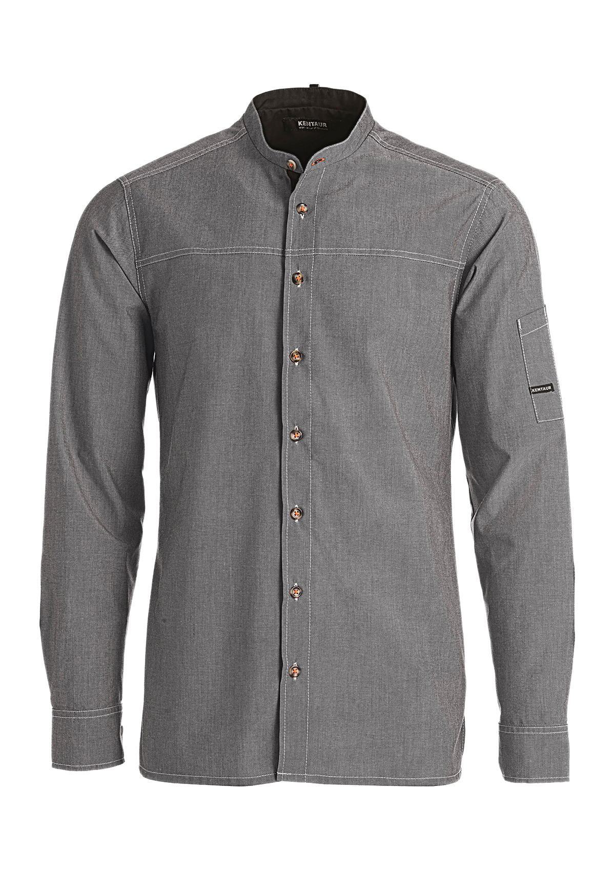 Camicia Chef & Servizio Unisex Manica Lunga con Filo a Contrasto