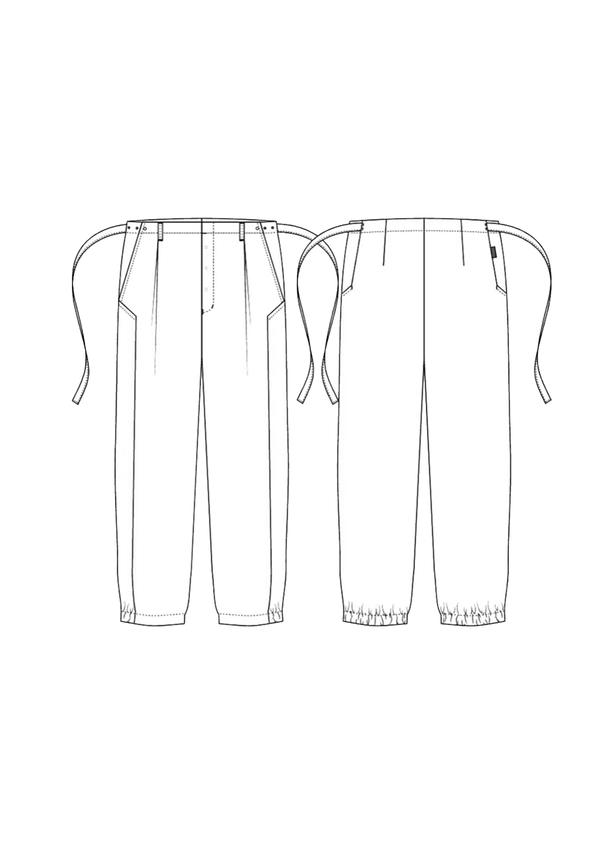 Pantaloni Hakama da Chef e servizio unisex