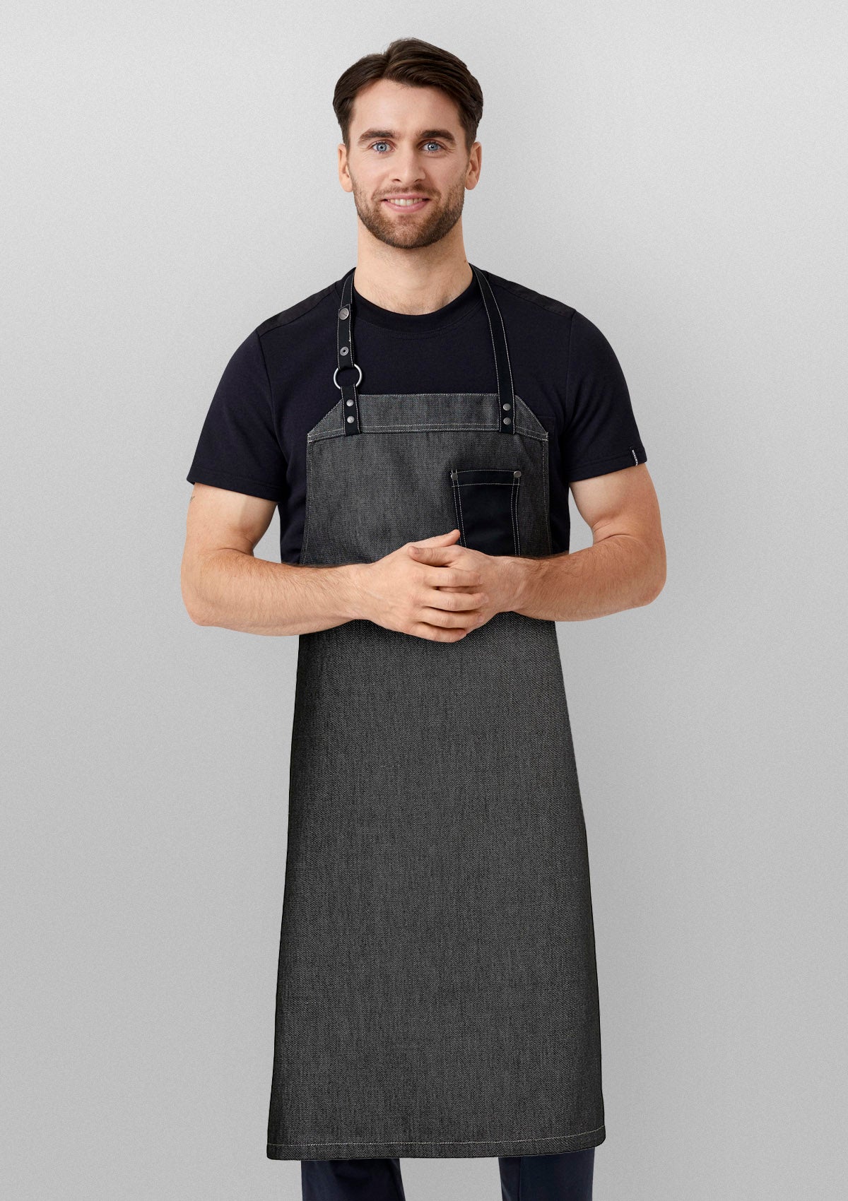 Grembiule a Pettorina Raw con Rivetti e Anello Unisex