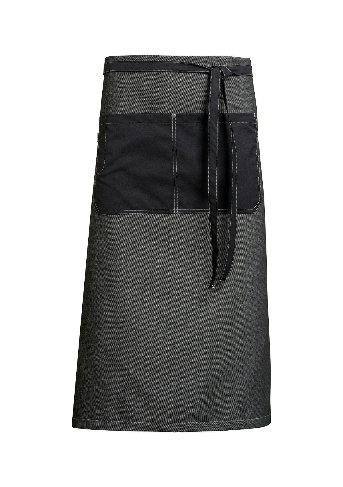 Grembiule in Vita Raw con Tasche Nere Unisex
