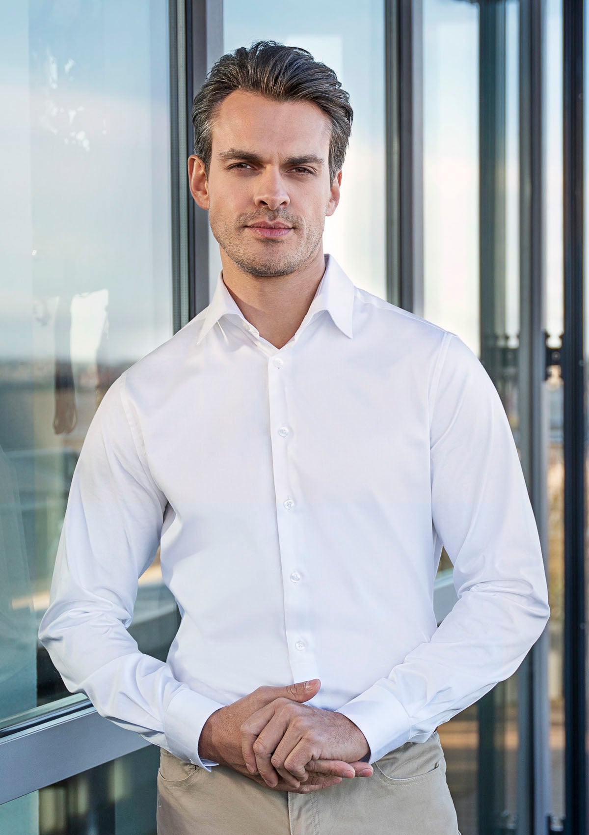 Camicia Uomo Active-Stretch Maniche Lunghe Modern Fit