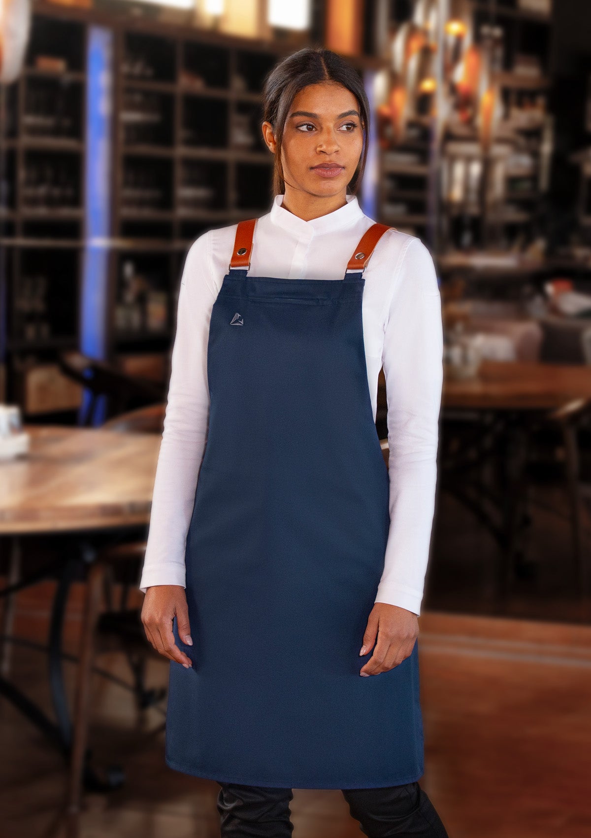 Grembiule a Pettorina con Spallacci in Vera Pelle Unisex
