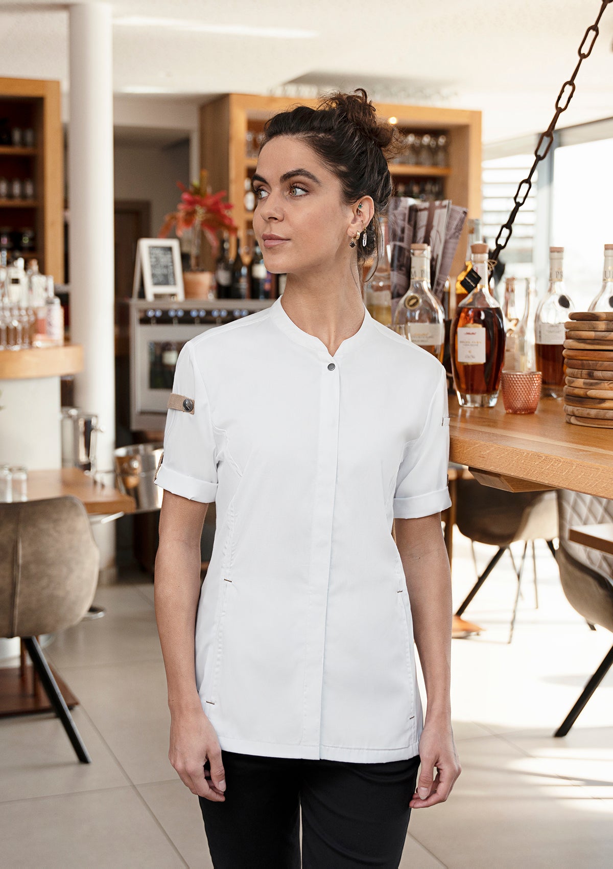 Camicia da Chef Donna Maniche Corte Green-Generation