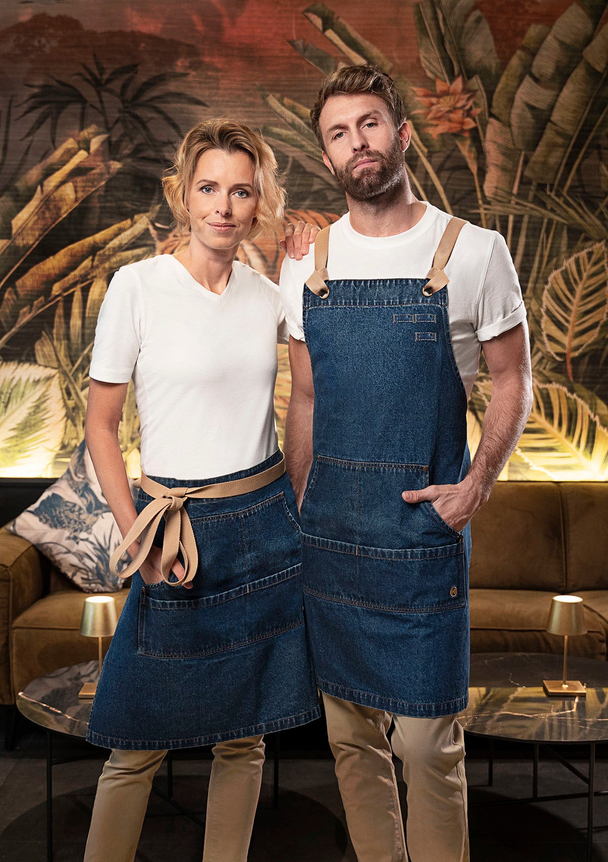 Grembiule a Pettorina in Denim Urban-Style Unisex