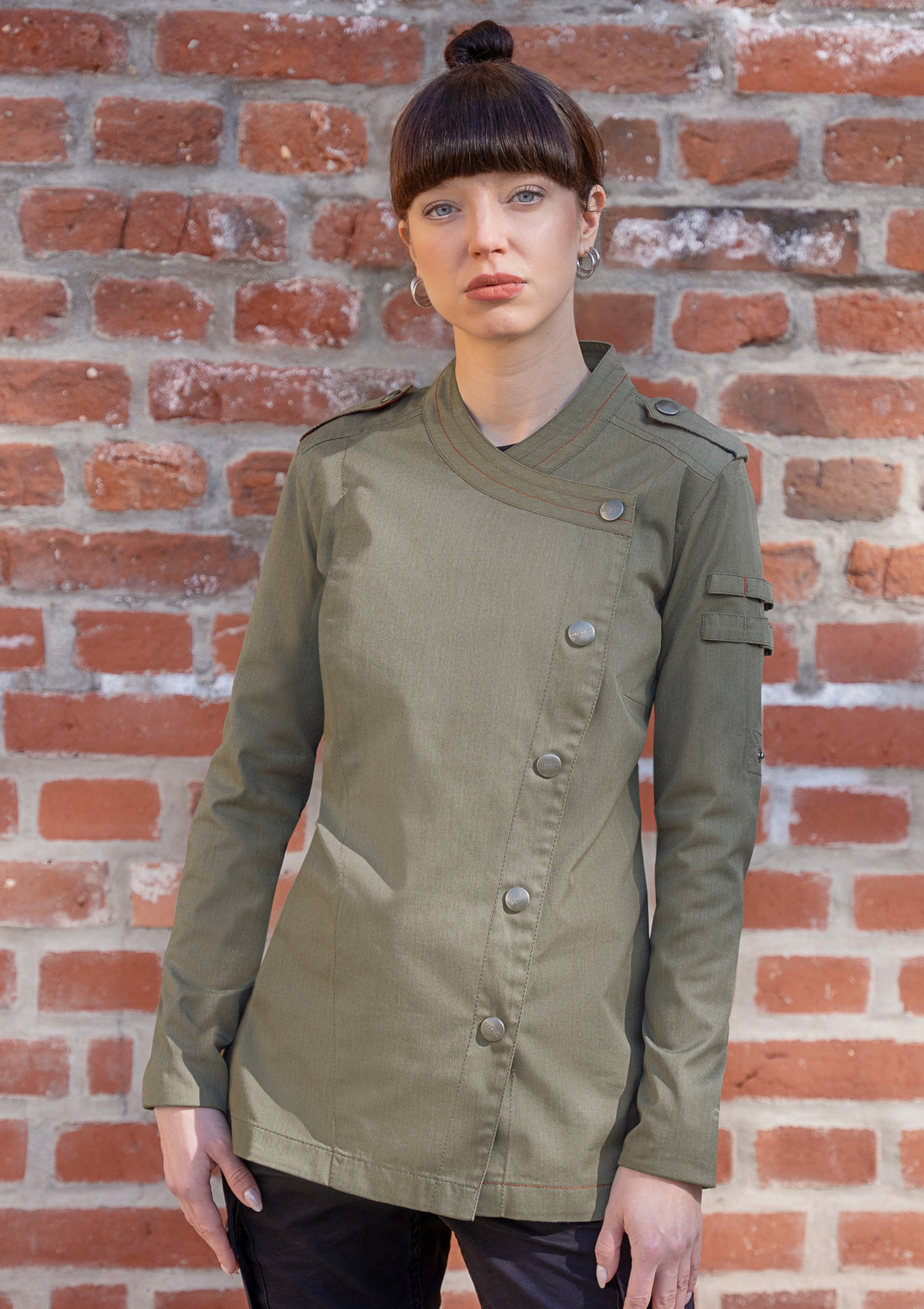 Long-sleeved Ladies' Chef Jacket Denim-Style ROCK CHEF®-Stage2