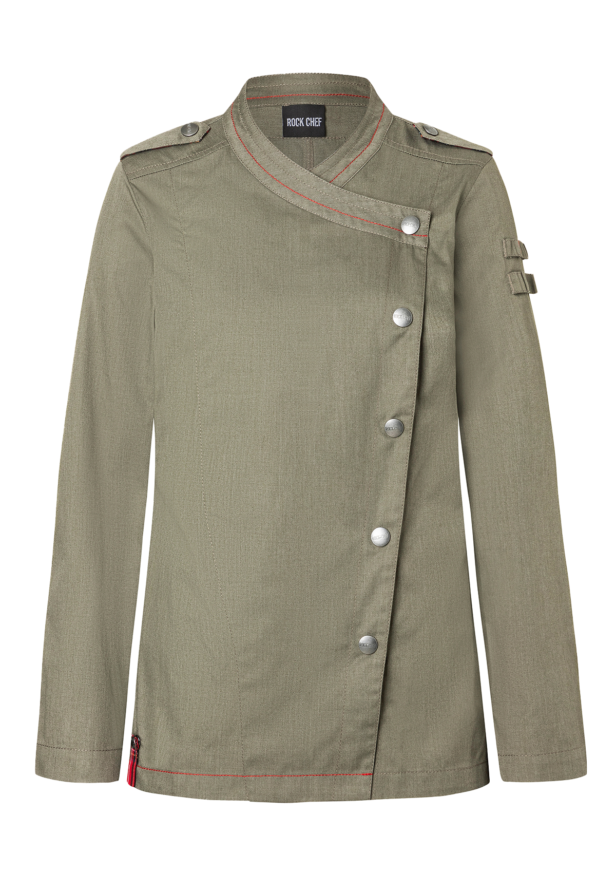 Long-sleeved Ladies' Chef Jacket Denim-Style ROCK CHEF®-Stage2