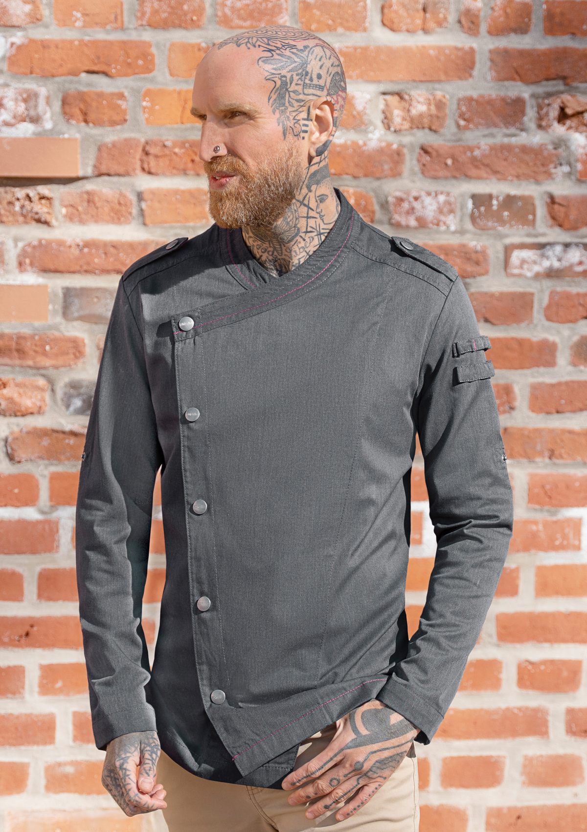 Giacca da Chef Uomo ROCK CHEF® Stage2 Stile Denim Maniche Lunghe