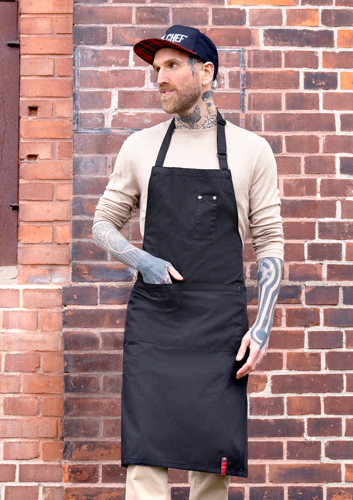 Grembiule a Pettorina con Fibbia e Tasche ROCK CHEF® Unisex