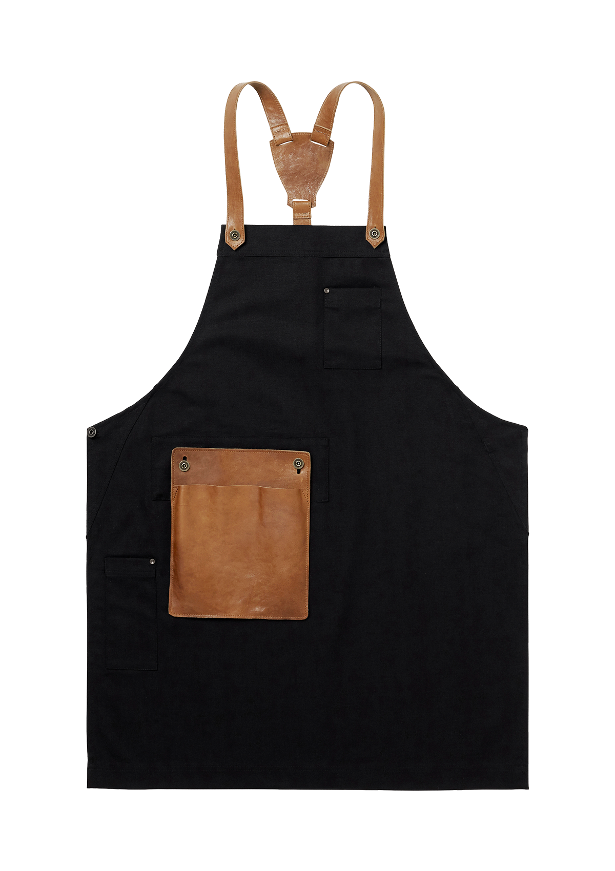 Bib Apron with Leather Details Unisex