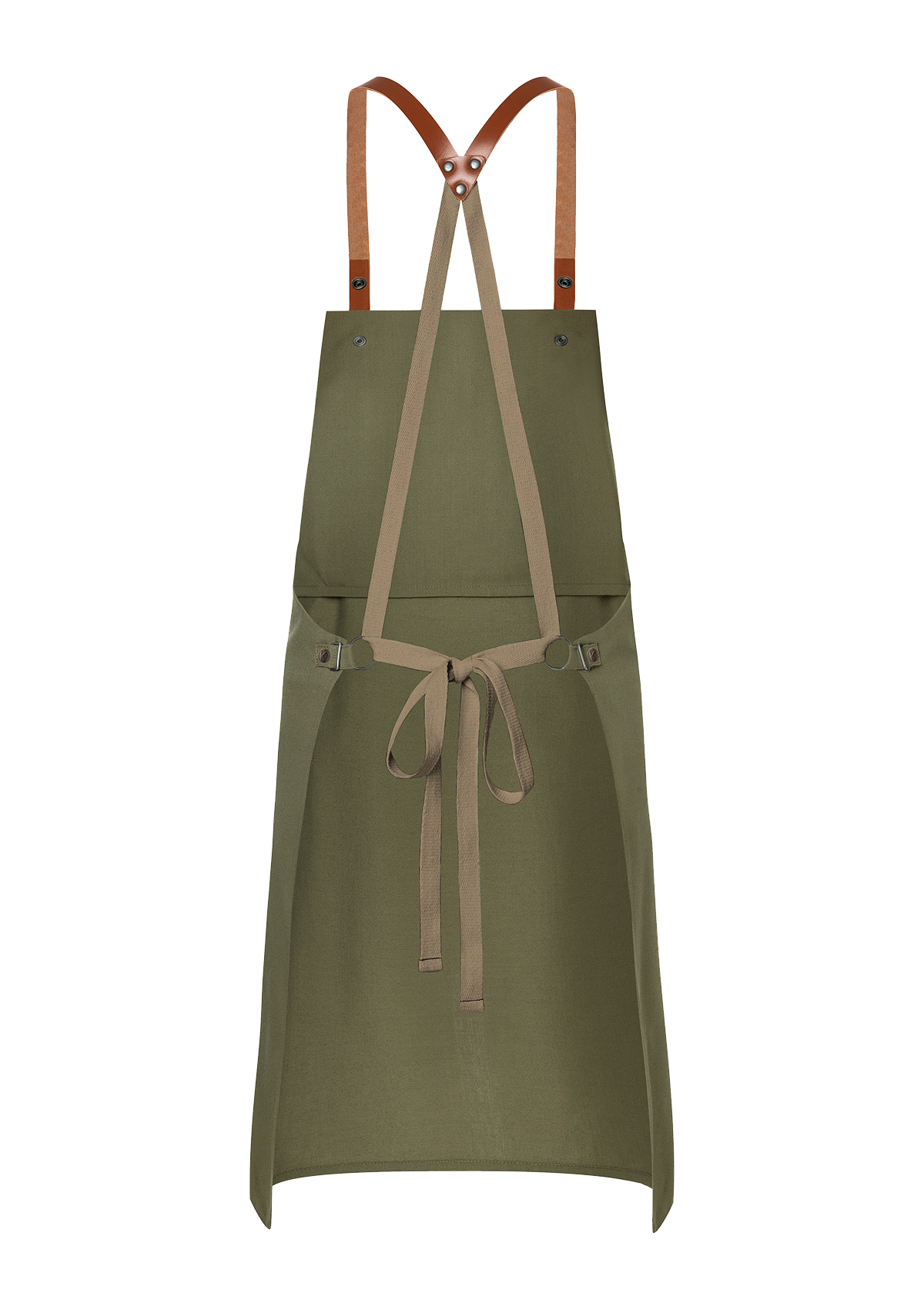 Grembiule a Pettorina con Bretelle in Pelle Green-Generation Unisex
