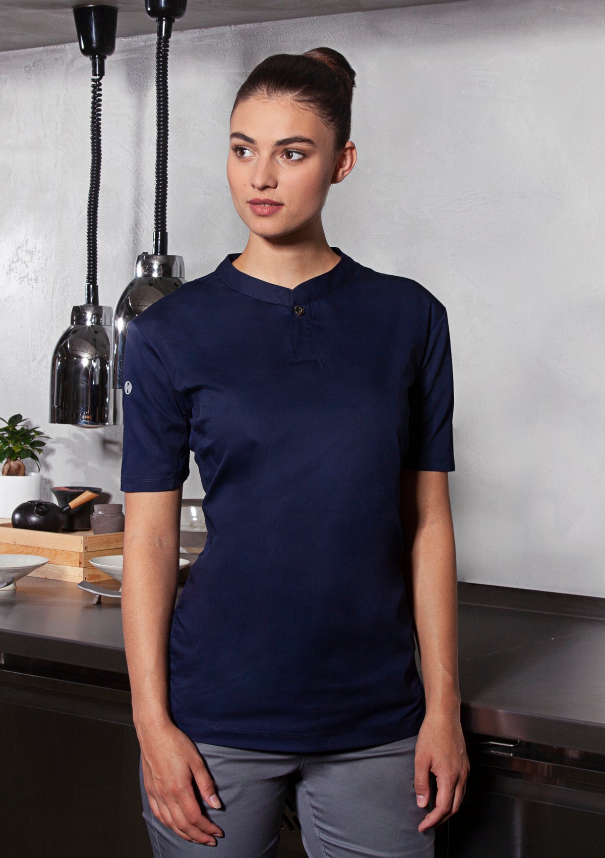 Camicia da Chef Donna Performance Slim-Fit Maniche Corte