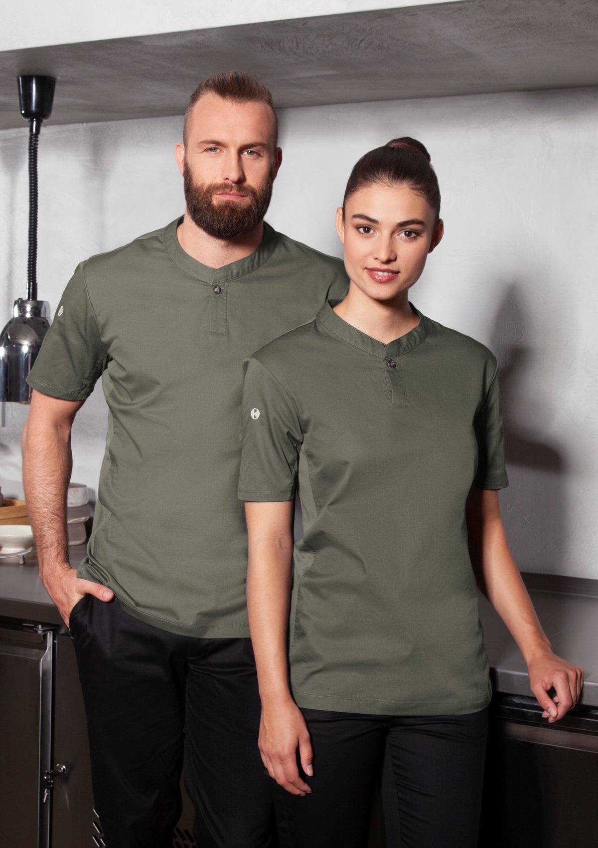 Camicia da Chef Donna Performance Slim-Fit Maniche Corte