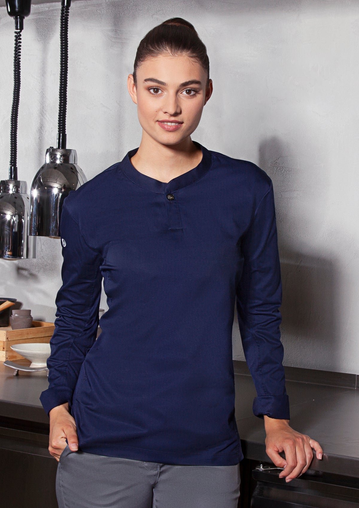 Camicia da Chef Donna Performance Slim-Fit Maniche Lunghe