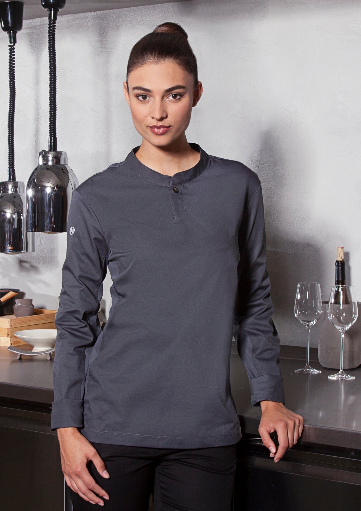Camicia da Chef Donna Performance Slim-Fit Maniche Lunghe