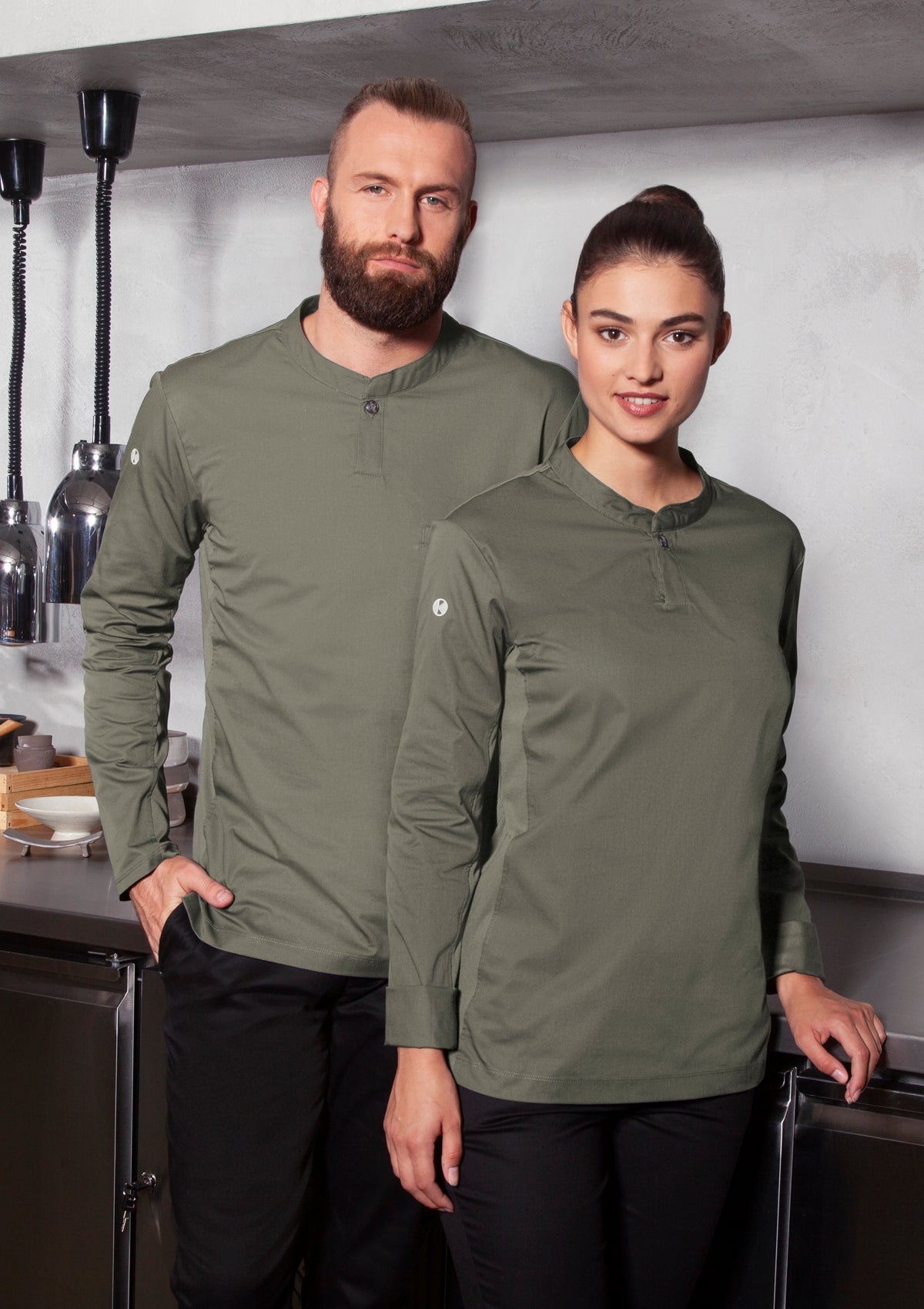 Camicia da Chef Donna Performance Slim-Fit Maniche Lunghe