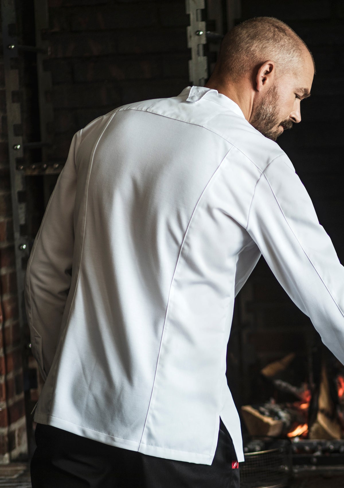 Giacca da Chef Uomo in Tessuto Stretch Maniche Lunghe