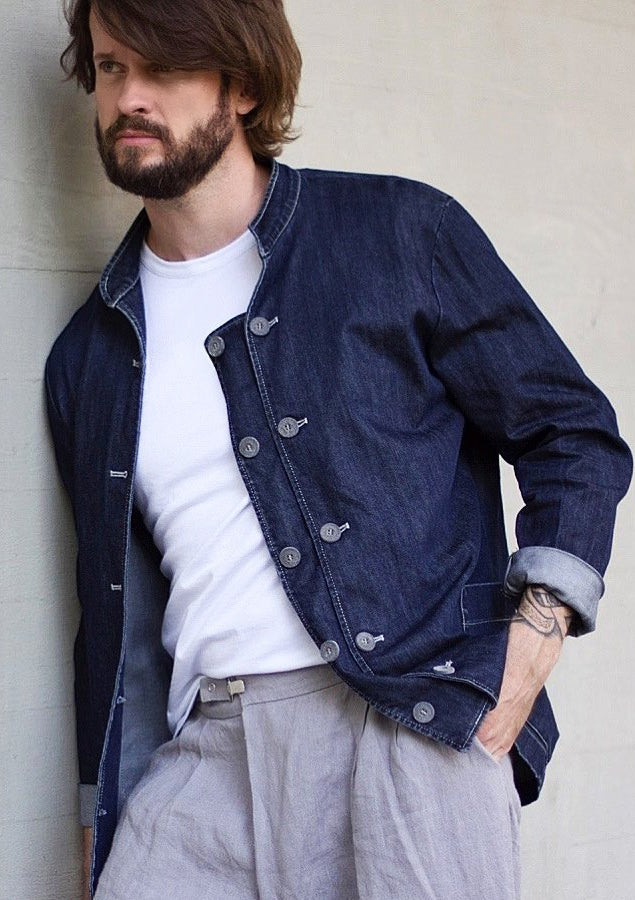 Custom-Made Chef Jacket Sydney in Denim Long sleeves Unisex