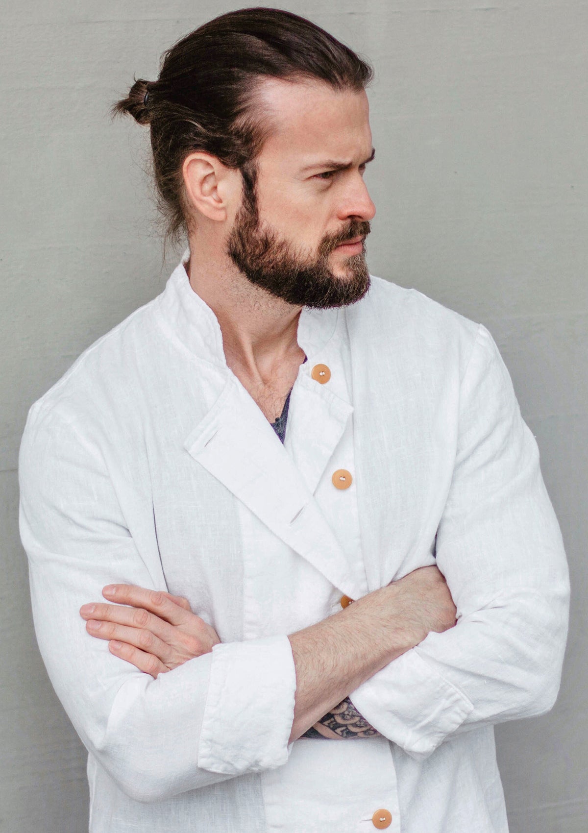Chef Jacket Bristol In Fine Linen Double-Breasted Unisex