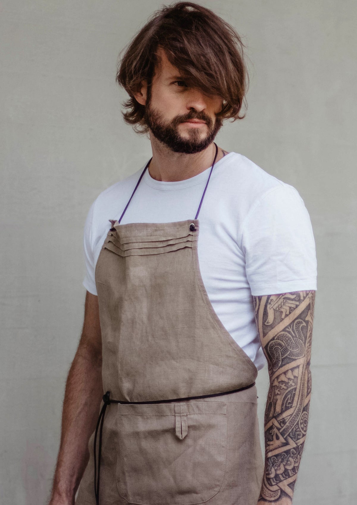 Grembiule a Pettorina Perth in Lino Lavato Unisex