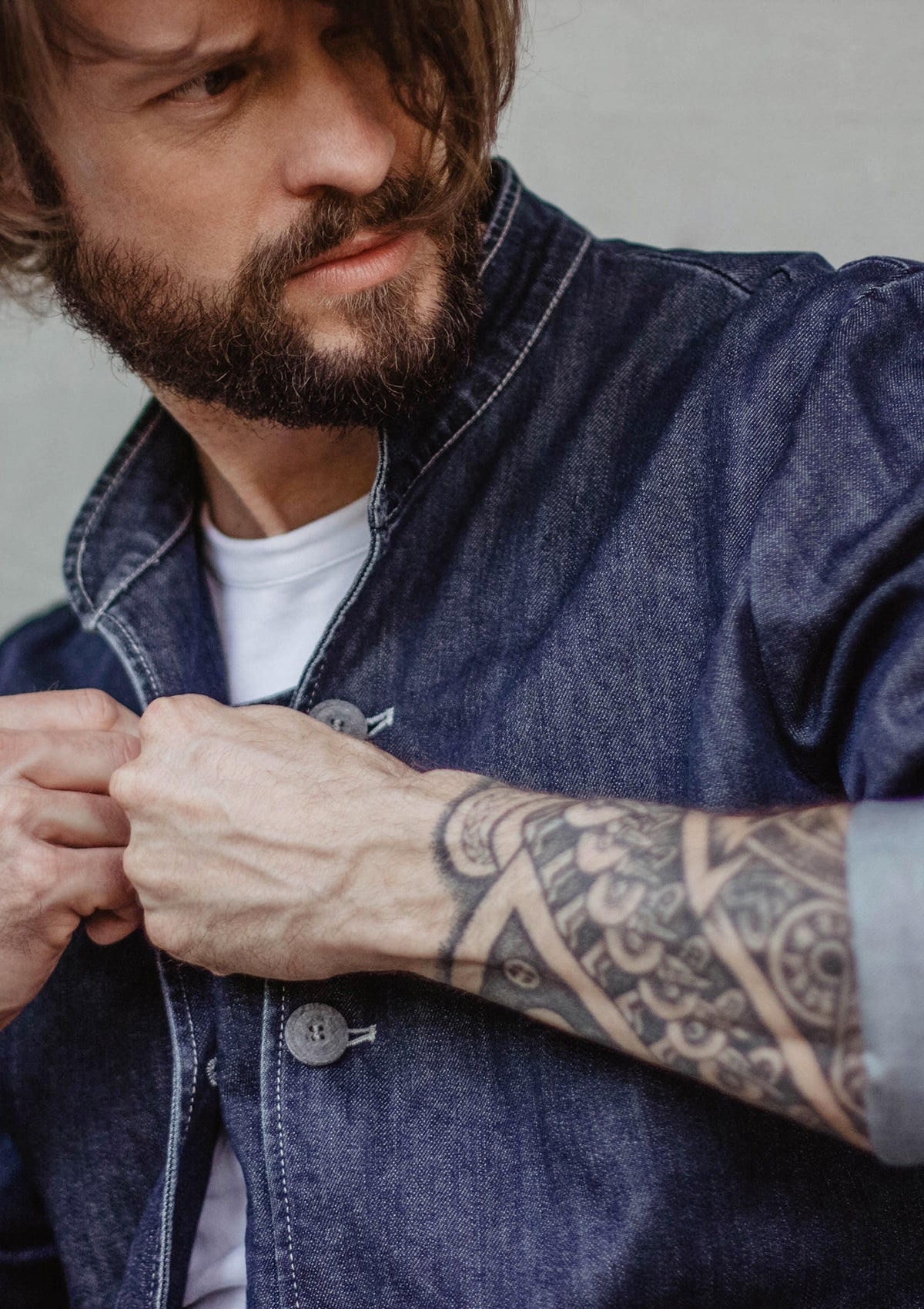 Custom-Made Chef Jacket Sydney in Denim Long sleeves Unisex